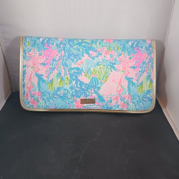 LILLY PULITZER Multi-color Spring Prints Travel Organizer Wallet Slim Design - Picture 1 of 10
